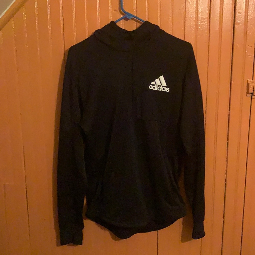 Black adidas hoodie, Size Small